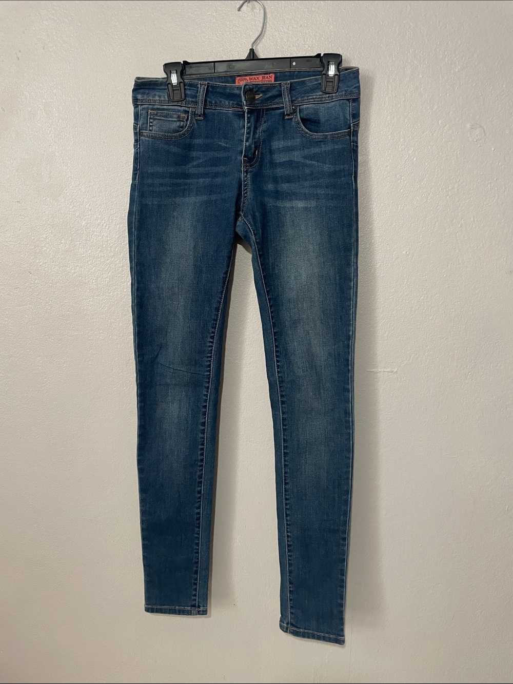 Wax Jean Women’s Skinny Jeans in Dark Blue Wash
